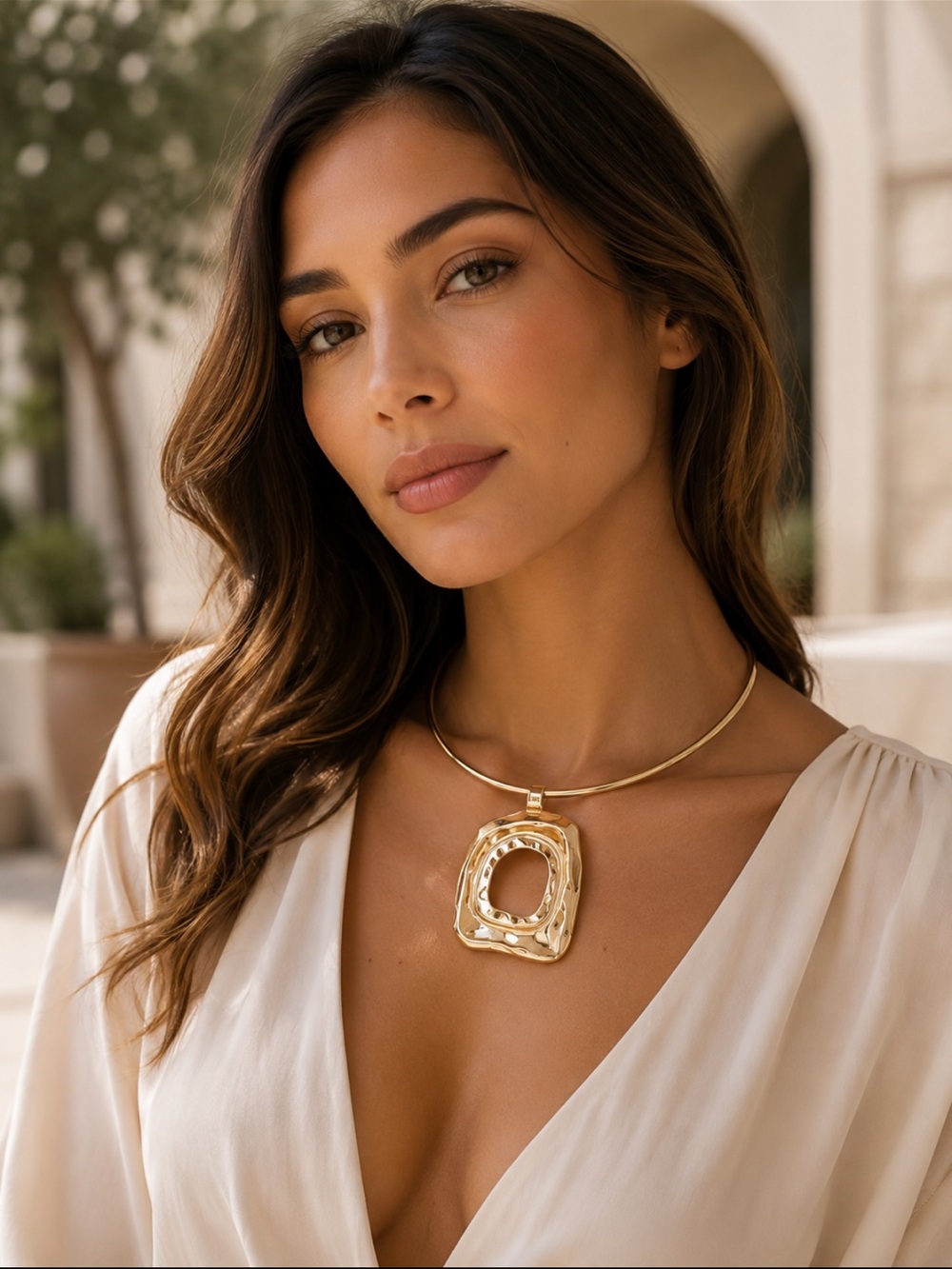ShopEvelynne Gold Sculptural Choker Necklace